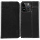 For iPhone 14 Pro Max GEBEI Top-grain Horizontal Flip Leather Phone Case(Black) - 1