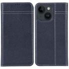 For iPhone 14 Plus GEBEI Top-grain Horizontal Flip Leather Phone Case(Blue) - 1