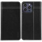 For iPhone 13 Pro GEBEI Top-grain Horizontal Flip Leather Phone Case(Black) - 1
