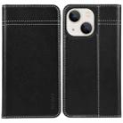 For iPhone 13 GEBEI Top-grain Horizontal Flip Leather Phone Case(Black) - 1