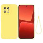 For Xiaomi 13 Pure Color Liquid Silicone Shockproof Phone Case(Yellow) - 1