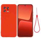 For Xiaomi 13 Pure Color Liquid Silicone Shockproof Phone Case(Red) - 1