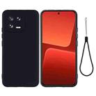 For Xiaomi 13 Pure Color Liquid Silicone Shockproof Phone Case(Black) - 1