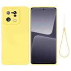 For Xiaomi 13 Pro Pure Color Liquid Silicone Shockproof Phone Case(Yellow) - 1