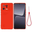 For Xiaomi 13 Pro Pure Color Liquid Silicone Shockproof Phone Case(Red) - 1