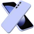 For Samsung Galaxy A34 5G Pure Color Liquid Silicone Shockproof Phone Case (Purple) - 1