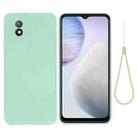 For vivo Y02 4G Pure Color Liquid Silicone Shockproof Phone Case(Green) - 1