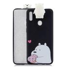For Galaxy A11 Cartoon Shockproof TPU Protective Case with Holder(Big White Bear) - 1