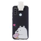 For Galaxy A21 Cartoon Shockproof TPU Protective Case with Holder(Big White Bear) - 1