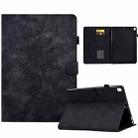 For Samsung Galaxy Tab A 10.1 2019 T510 / T515 Peony Butterfly Embossed Leather Tablet Case(Black) - 1