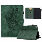 Peony Butterfly Embossed Leather Smart Tablet Case For iPad Air / Air 2 / 9.7 2017 / 9.7 2018(Green) - 1