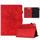 Peony Butterfly Embossed Leather Smart Tablet Case For iPad Air / Air 2 / 9.7 2017 / 9.7 2018(Red) - 1