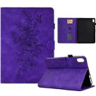 Peony Butterfly Embossed Leather Smart Tablet Case For iPad mini 6(Purple) - 1
