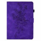 For Amazon Kindle Paperwhite 5 Peony Butterfly Embossed Leather Smart Tablet Case(Purple) - 2
