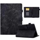For Amazon Kindle Paperwhite 5 Peony Butterfly Embossed Leather Smart Tablet Case(Black) - 1