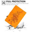 For Amazon Kindle Paperwhite 5 Peony Butterfly Embossed Leather Smart Tablet Case(Khaki) - 6