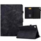 For Samsung Galaxy Tab A8 10.5 2021 X205 Peony Butterfly Embossed Leather Smart Tablet Case(Black) - 1