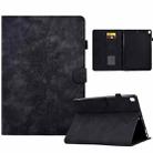 For Samsung Galaxy Tab A7 10.4 2020 T500 Peony Butterfly Embossed Leather Smart Tablet Case(Black) - 1