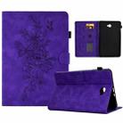 For Samsung Galaxy Tab A 10.1 2016 T580 Peony Butterfly Embossed Leather Smart Tablet Case(Purple) - 1
