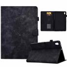 For Lenovo Tab M10 Gen 2 Peony Butterfly Embossed Leather Smart Tablet Case(Black) - 1