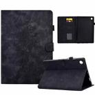 For Lenovo Tab M10 Plus Peony Butterfly Embossed Leather Smart Tablet Case(Black) - 1