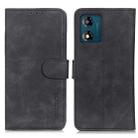 For Motorola Moto E13 4G 2023 KHAZNEH Retro Texture Flip Leather Phone Case(Black) - 1