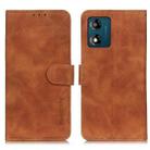 For Motorola Moto E13 4G 2023 KHAZNEH Retro Texture Flip Leather Phone Case(Brown) - 1