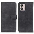 For Motorola Moto G53 5G KHAZNEH Retro Texture Flip Leather Phone Case(Black) - 1