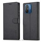 For Xiaomi Redmi 12C/11A Global LC.IMEEKE Calf Texture Horizontal Flip Leather Case(Black) - 1