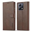 For Xiaomi Redmi Note 12 5G/Poco X5 LC.IMEEKE Calf Texture Horizontal Flip Leather Case(Brown) - 1