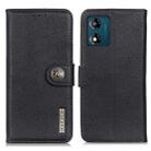 For Motorola Moto E13 4G 2023 KHAZNEH Cowhide Texture Flip Leather Phone Case(Black) - 1