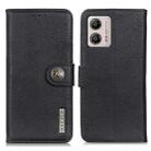 For Motorola Moto G53 5G KHAZNEH Cowhide Texture Flip Leather Phone Case(Black) - 1