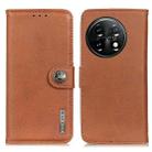 For OnePlus 11 5G KHAZNEH Cowhide Texture Flip Leather Phone Case(Brown) - 1