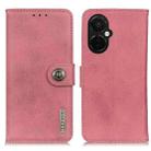 For OnePlus Nord CE 3 Lite KHAZNEH Cowhide Texture Flip Leather Phone Case(Pink) - 1