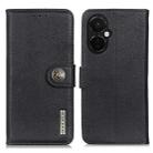 For OnePlus Nord CE 3 Lite KHAZNEH Cowhide Texture Flip Leather Phone Case(Black) - 1