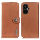 For OnePlus Nord CE 3 Lite KHAZNEH Cowhide Texture Flip Leather Phone Case(Brown) - 1