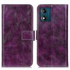 For Motorola Moto E13 4G 2023 Retro Crazy Horse Texture Leather Phone Case(Purple) - 1