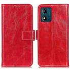 For Motorola Moto E13 4G 2023 Retro Crazy Horse Texture Leather Phone Case(Red) - 1