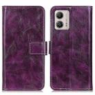 For Motorola Moto G53 5G Retro Crazy Horse Texture Leather Phone Case(Purple) - 1