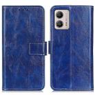 For Motorola Moto G53 5G Retro Crazy Horse Texture Leather Phone Case(Blue) - 1