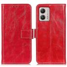 For Motorola Moto G53 5G Retro Crazy Horse Texture Leather Phone Case(Red) - 1