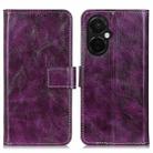 For OnePlus Nord CE 3 Lite Retro Crazy Horse Texture Leather Phone Case(Purple) - 1