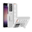 For Samsung Galaxy S23 5G GKK Ultra-thin Wristband Shockproof Phone Case with Holder(Silver) - 1