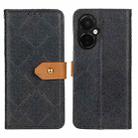 For OnePlus Nord CE 3 Lite European Floral Embossed Flip Leather Phone Case(Black) - 1
