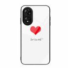 For OPPO A17 Colorful Painted Glass Phone Case(Red Heart) - 1