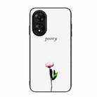 For OPPO A17 Colorful Painted Glass Phone Case(A Flower) - 1