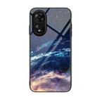 For OPPO A17 Colorful Painted Glass Phone Case(Starry Sky) - 1