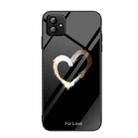 For Samsung Galaxy A04 Colorful Painted Glass Phone Case(Black Love) - 1