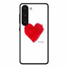 For Samsung Galaxy S23 5G Colorful Painted Glass Phone Case(Love) - 1