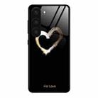 For Samsung Galaxy S23 5G Colorful Painted Glass Phone Case(Black Love) - 1